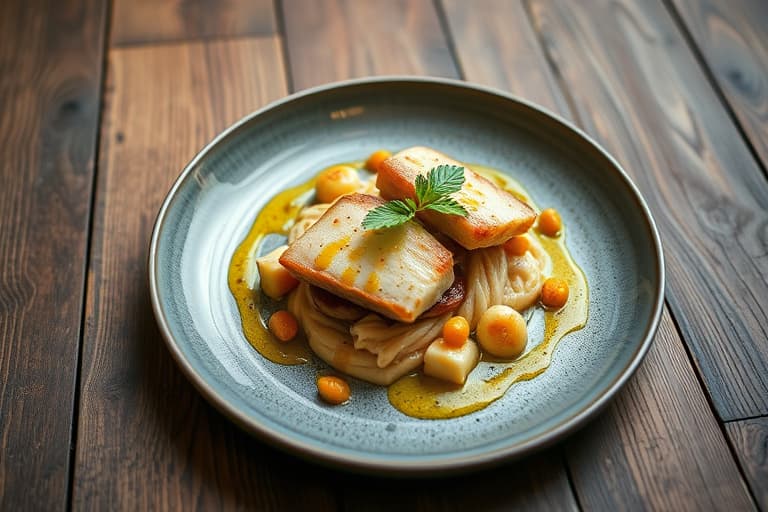 Kylling med pekannøttkruste over feltgrønnsaker med karamellisert sitrusvinaigrette