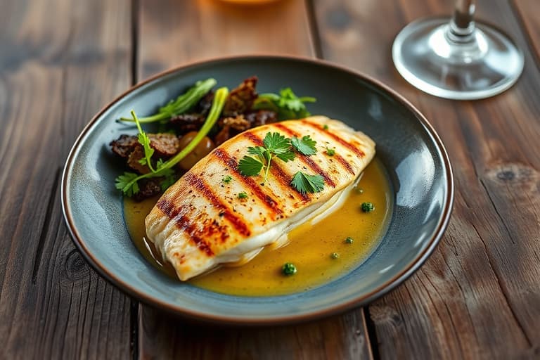 Sprø helrød snapper med grillet jalapeño-basilikumvinaigrette