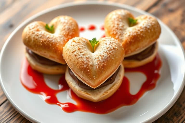 Crisp Meringue Heart Napoleons