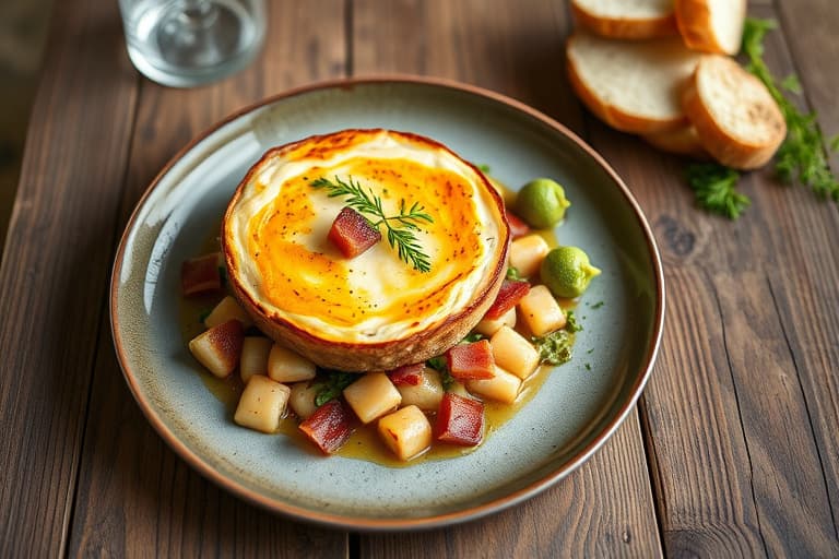 Bakt Brie med tranebær- og pekannøtt-bacon-smuler