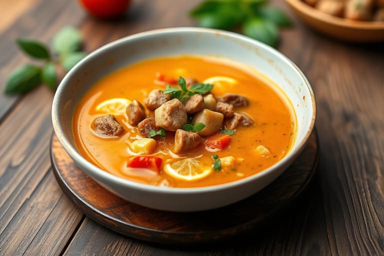 Jennifers thailandske karrésuppe med peanøtter