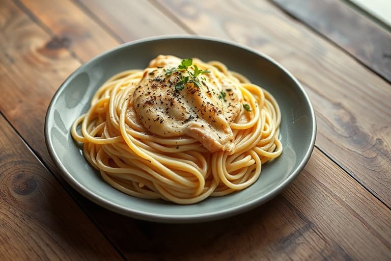 Den beste bakte Alfredo-spaghettien