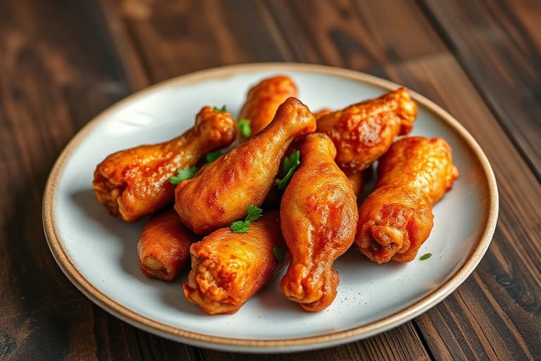 Dypfryste, sprøstekte hot wings og drumettes
