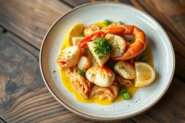 Krabbekaker med sitronaioli