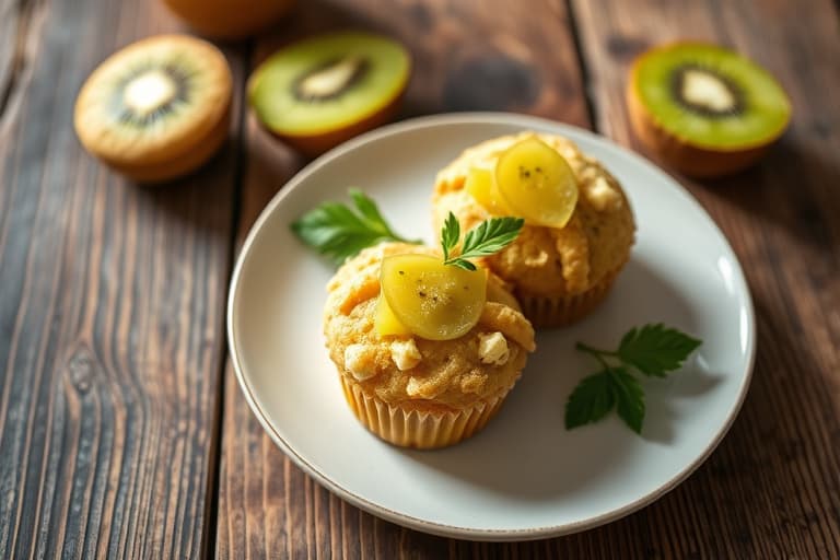 Sunne og deilige kiwi-muffins