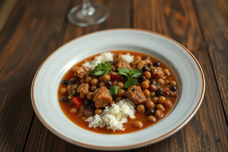 Black-Eyed Pea, svinekjøtt og sennepsgrønnsaks-gumbo