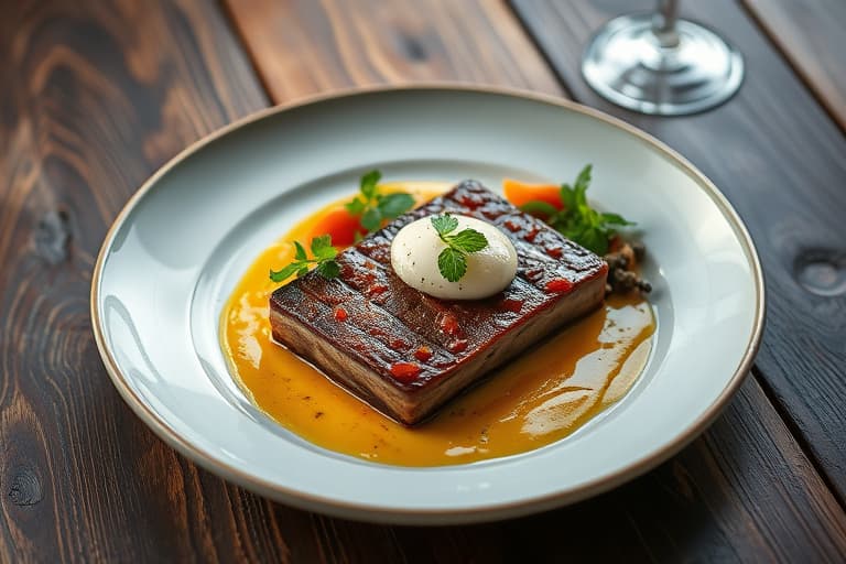 Grillet flat iron-biff med blåmuggost- og gressløk-smør