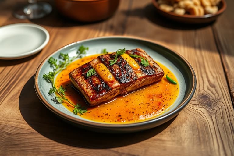 Urtebakt kalkun med saus fra stekepannen