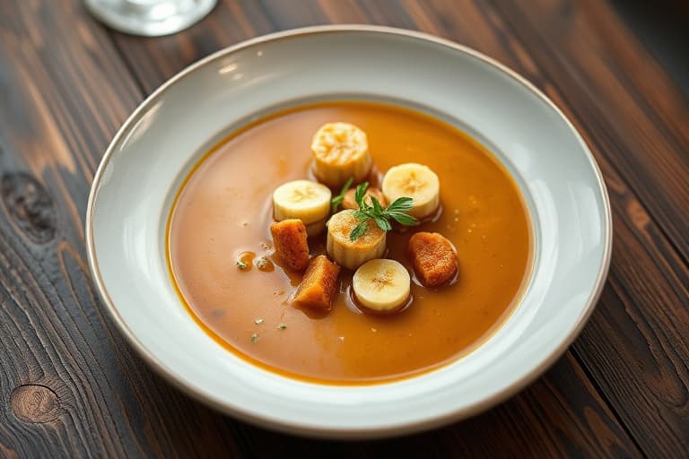 Butternut kylling- og banansuppe
