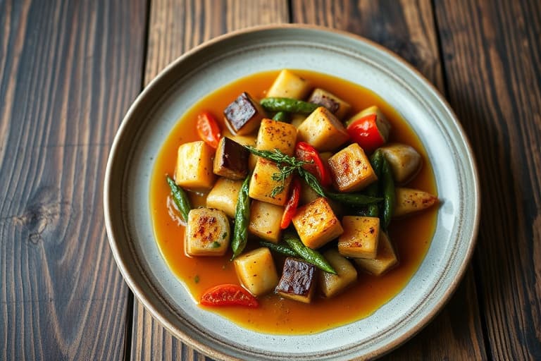 Glaserte erter og poteter med mynte