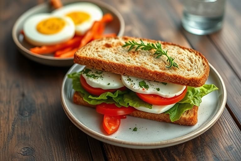 Syltet eggesalat-sandwich