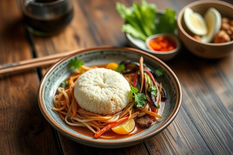 Perfekt thailandsk stekt ris med marinert kylling