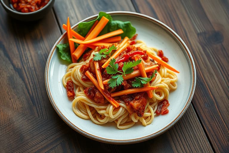 Krydret kimchi-kylling rotini