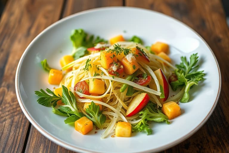 Fruktig risalat med appelsinvinaigrette