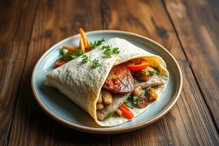 Montreal-røkt kjøtt flat wrap