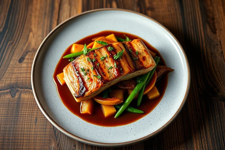 Appelsin- og soyaglasert laks