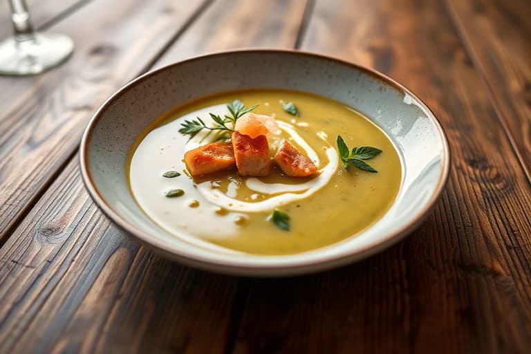 Grønn karri kokos- og lime-suppe