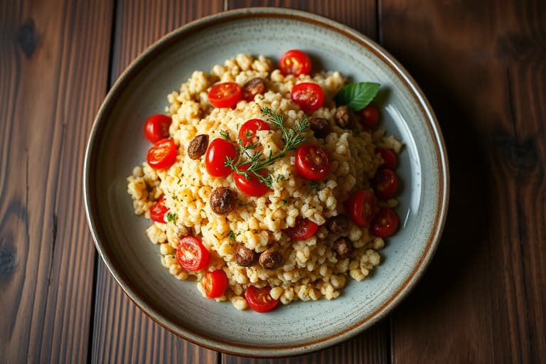 Kremet couscous med soltørkede tomater