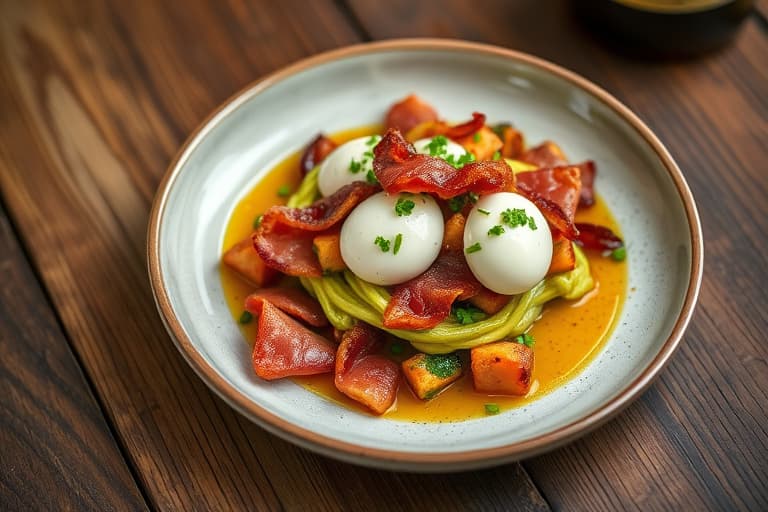 Bacon og filodeig-innbakt asparges med mozzarella