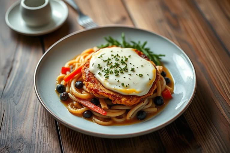 Kyllingpølse og hash brown-frokostgrillet ostesmørbrød