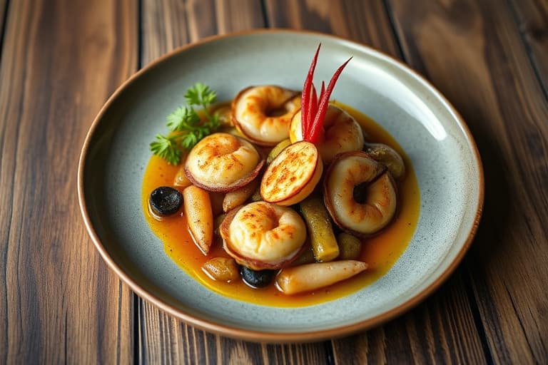 Røkte svart kirsebærscallops