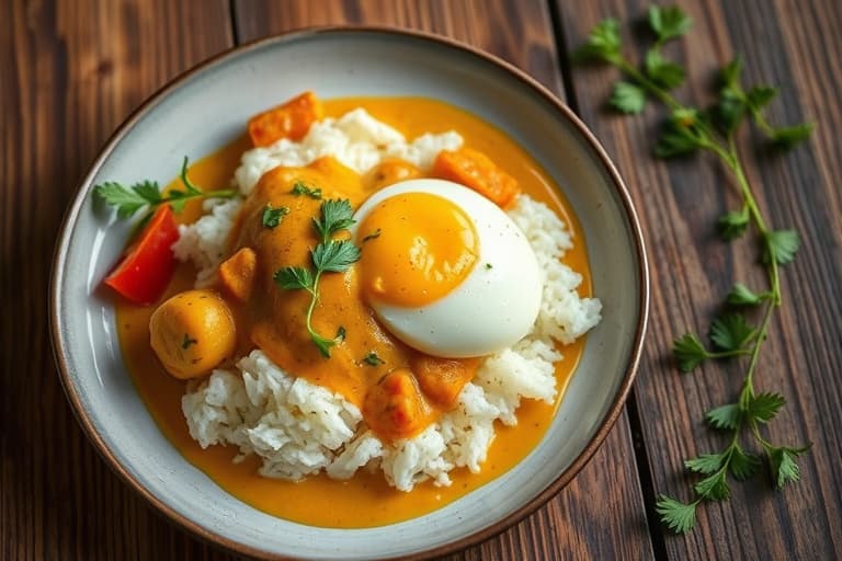 Vegetarisk indisk eggerett med curry