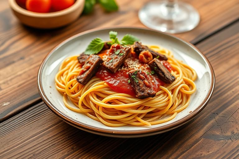 Flasket spaghetti saus