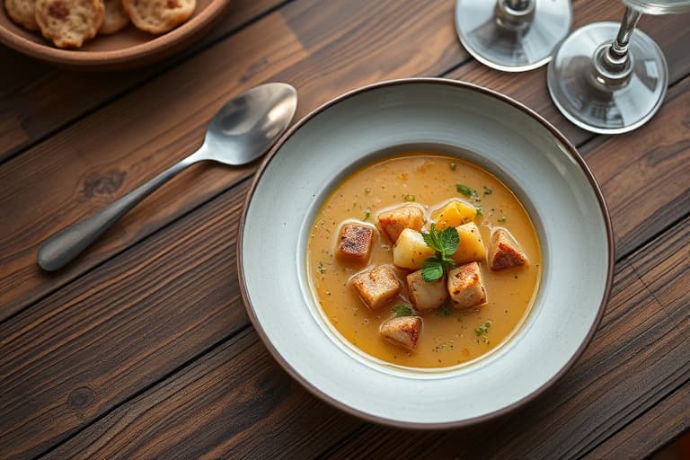 Enkelt og knust aspargessuppe