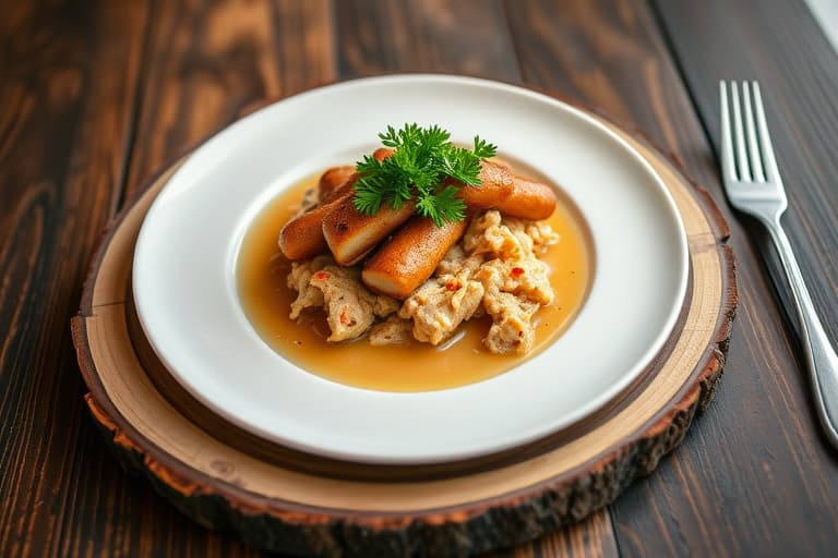 Biffstrimler med saus