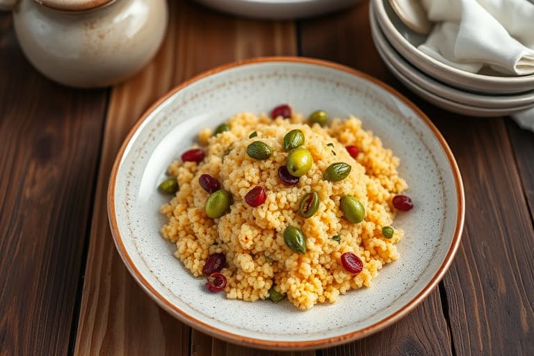 Israelsk couscous med asparges, erter og sukkererter