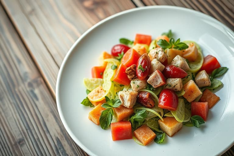 Frokostsalat med røkelaks og knekkebrød
