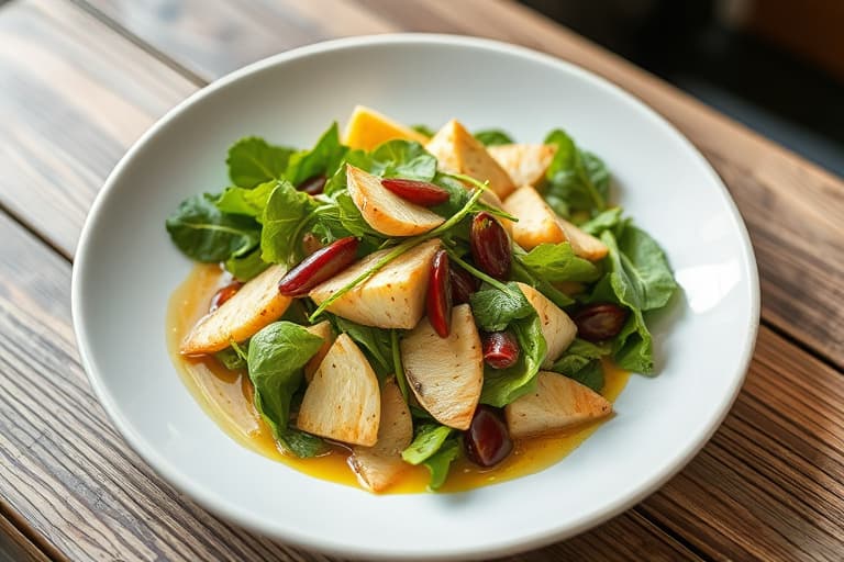 Vårsalat med vannkresse og varm vinaigrette