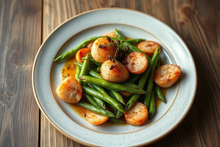 Grønne bønner med knuste mandler