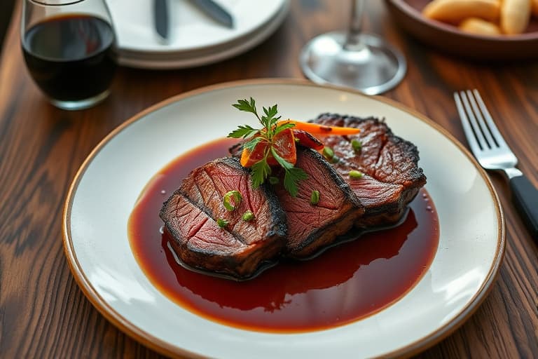 New York Strip Roast med Madeira-pansaus