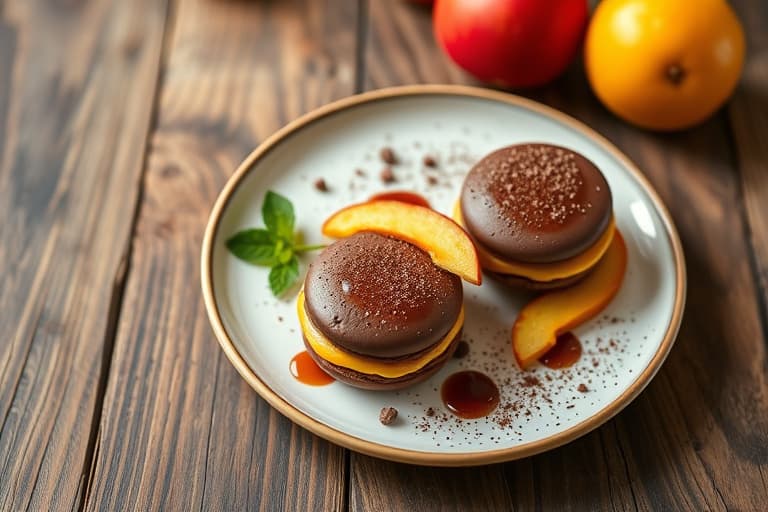 Sjokolademacarons med appelsinganache