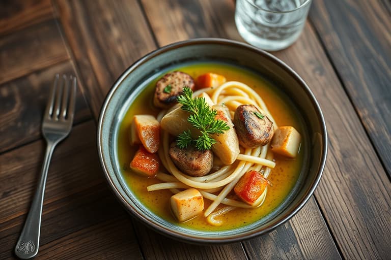 Sjømat en Brodo med estragonpesto