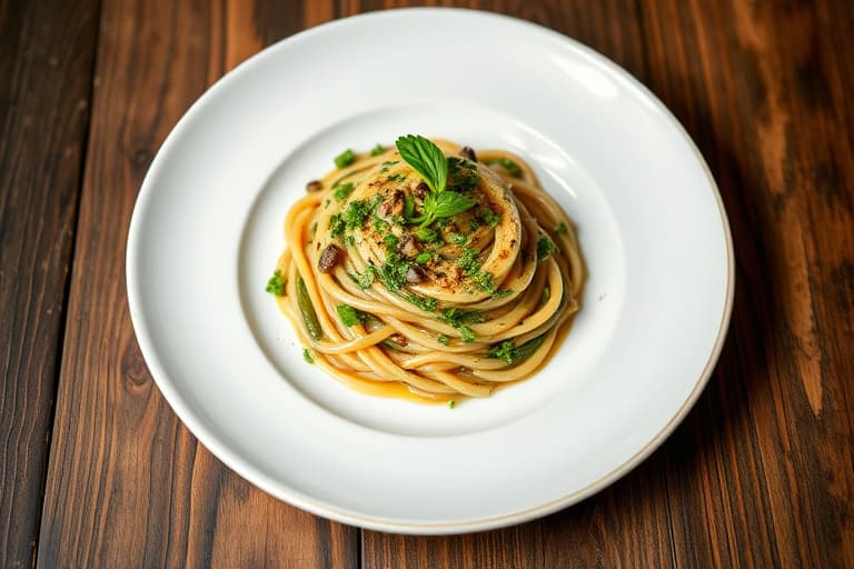 Ristet byggrisotto med spinat og urtepuré