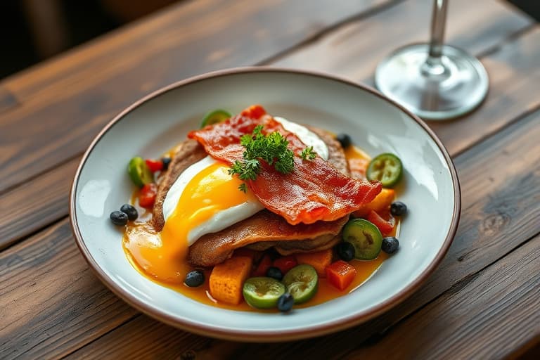 Asparges med bacon og hardkokte egg