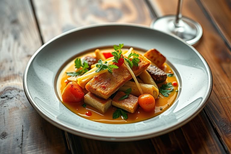 Krydret skalldyr- og pølsestuing