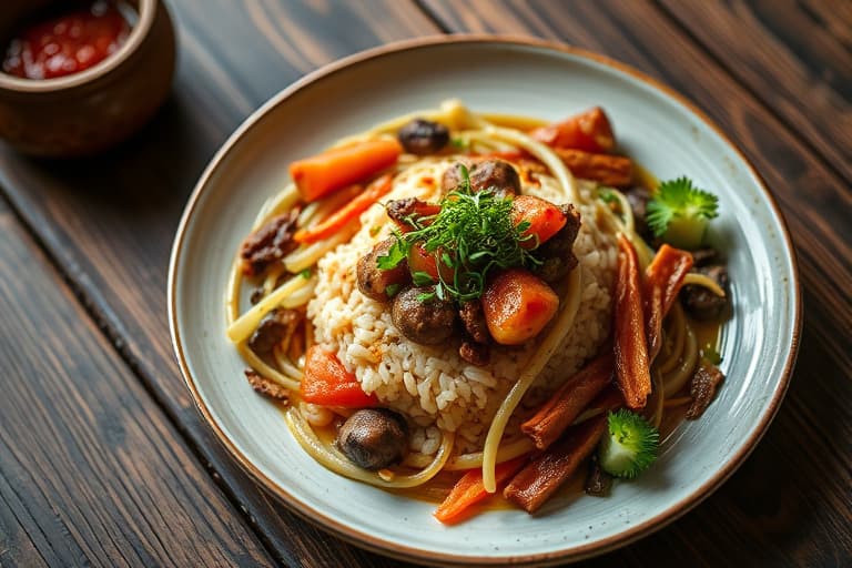 Sentralasiatisk ris- og bønnegryte