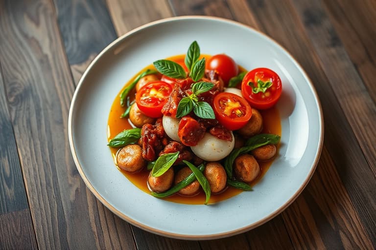 Tomat-, geitost- og løktarte