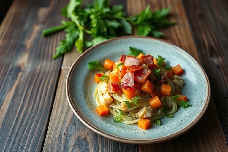 Brokkolisalat med bacon og løk