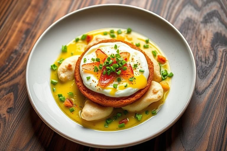 Bakt eggekrem med Gruyère og gressløk