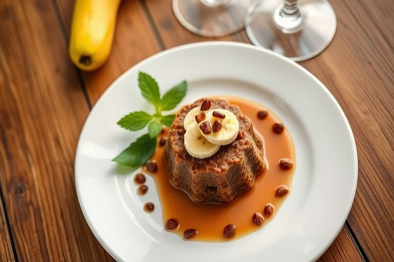 Karamell- og bananbrødpudding