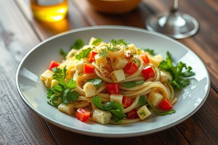 Bulgursalat med agurk, dill og mynte