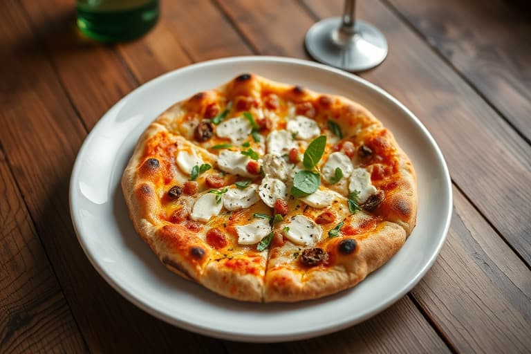 Pære- og Gorgonzola-ostepizza