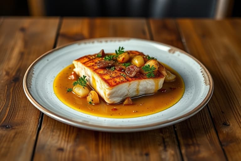 Stekt kalkun med pølse- og fenikkelstuing og Madeira-saus