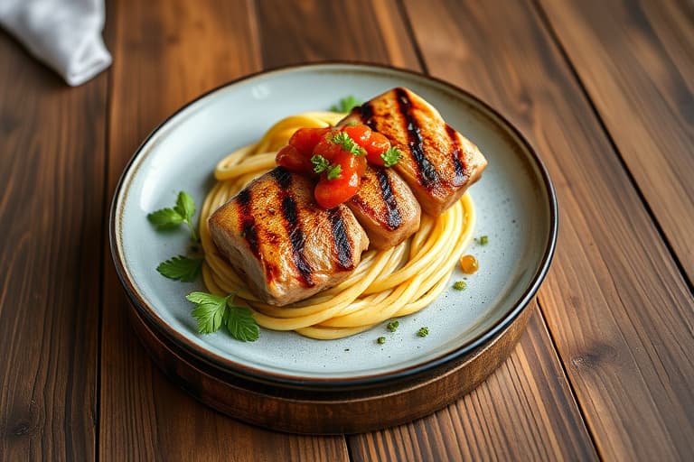 Grillede svinekoteletter med italiensk relish