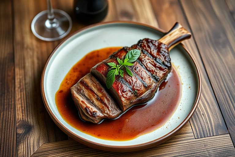 Treskogenrøkt tri-tip med siciliansk urtesaus