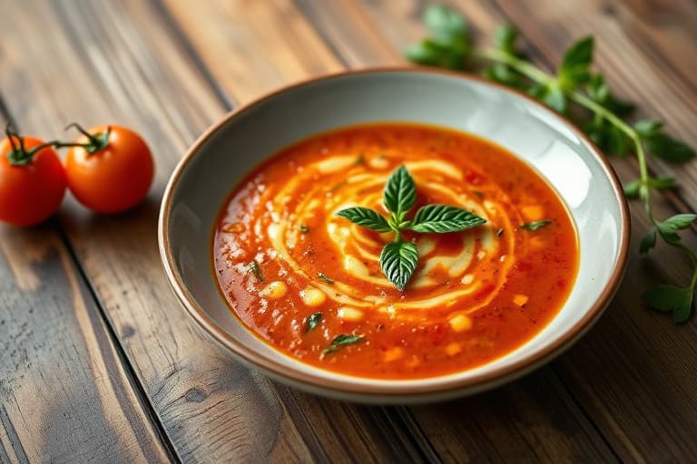 Fersken- og tomatgazpacho